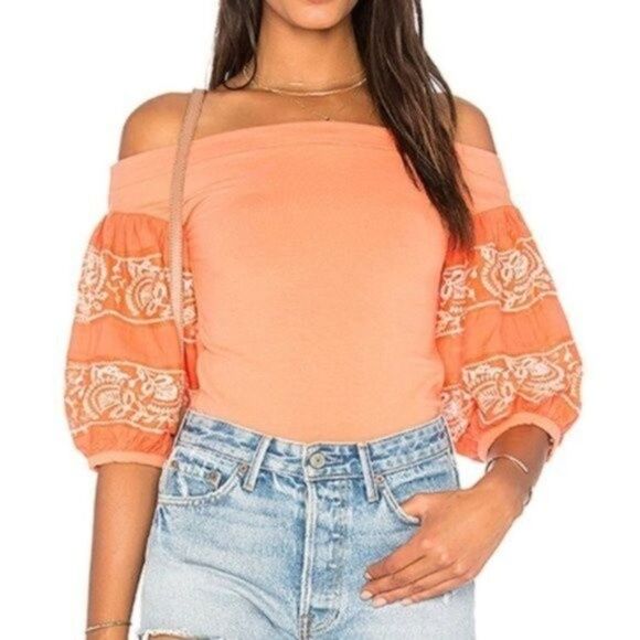 NEW Free People Rock with it top coral boho - Picture 1 of 8